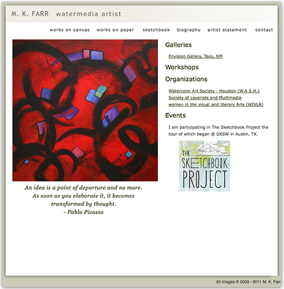 My mother the artist, by Katy Farr Web Design