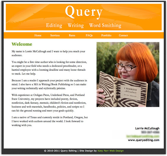 Brochure site designed by Katy Farr Web Design