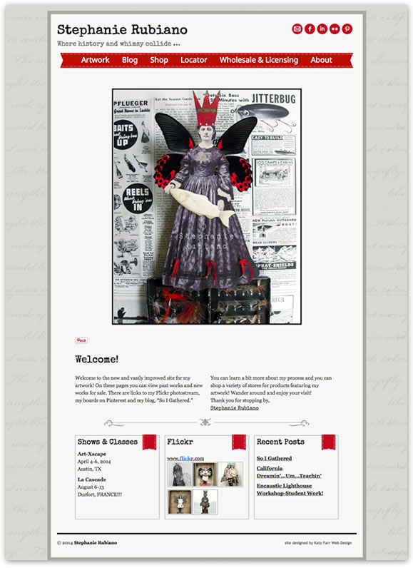 Screenshot of Stephanie Rubiano, Artist by Katy Farr Web Design